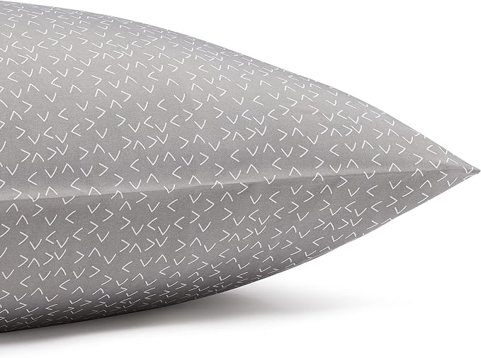 Amazon Basics Lightweight Breathable Brushed Microfiber Wrinkle Resistant 3-Piece Bed Sheet Set with 14-Inch Deep Pockets, Twin, Gray Arrows, Printed