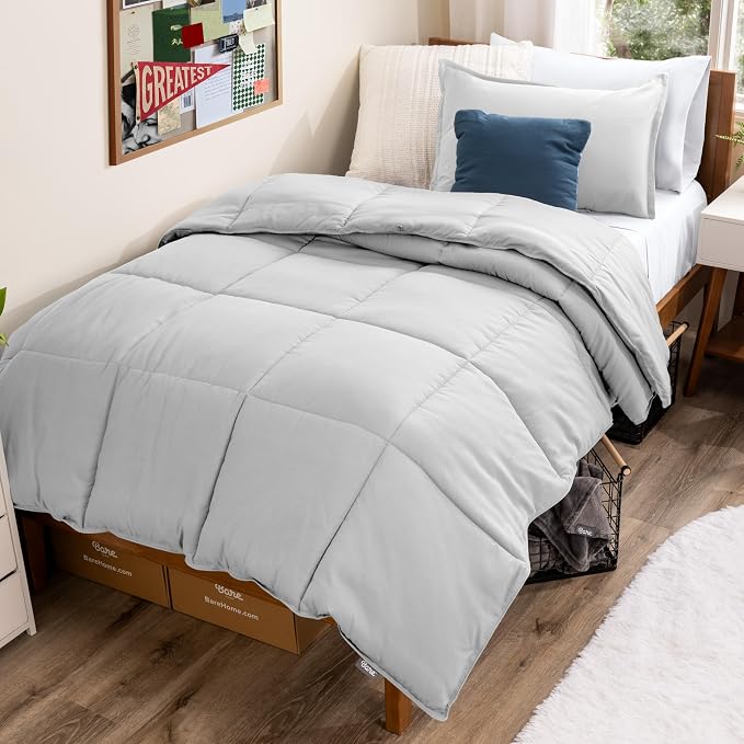 Bare Home Comforter Set - 1800 Ultra Soft (Twin/Twin XL, Cloud Grey) | All-Season, Breathable, Hypoallergenic, Premium 1800, Warm, Cozy