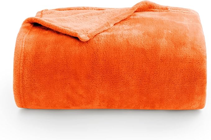 BEDELITE Fleece Blanket Soft Fall Twin Size Blanket Orange 60"x80" | Ultra Soft Fleece, Plush Microfiber, Lightweight Warmth, Fall Decor, Fade Resistant, Machine Washable, Couch Sofa Bed