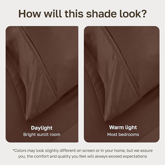 California Design Den Soft 100% Cotton Sateen 3 Pcs XL Twin Bed Sheets Set | 400 Thread Count Backed by Good Housekeeping Seal, All-Around Elastic, Durable, Easy Care - Espresso Chocolate Brown