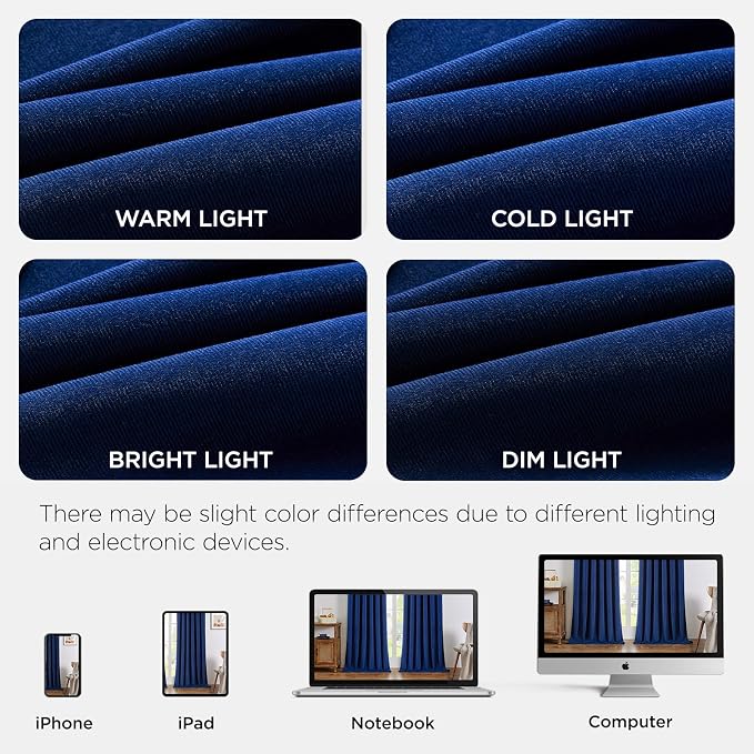 Joydeco 100% Blackout Curtains Velvet Black Out Curtain 90 Inch Drapes | for Bedroom Living Room, Heat and Light Blocking, Thermal Insulated Luxury Heavy Duty Curtain 2 Panels Grommet Top