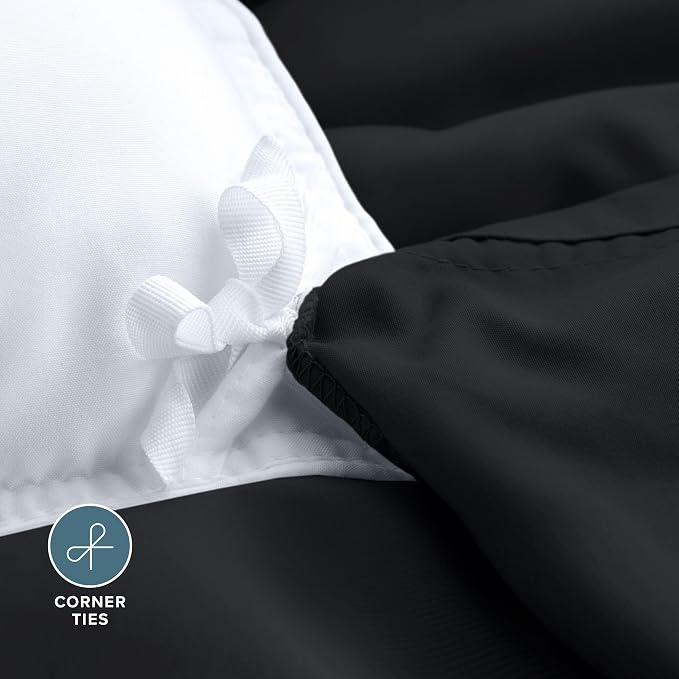Bare Home Duvet Cover Set 1800 Ultra-Soft (Twin/Twin XL, Black) | Lightweight, Cooling, Breathable, Premium 1800 Ultra-Soft, All-Season