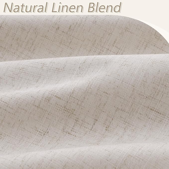 100% Blackout Curtains 102 Inch Length 2 Panels Set for Living Room Bedroom Back Tab Thermal Insulated Black Out Linen Drapes Room Darkening Window Curtains 102 Inches Long, Sand Beige
