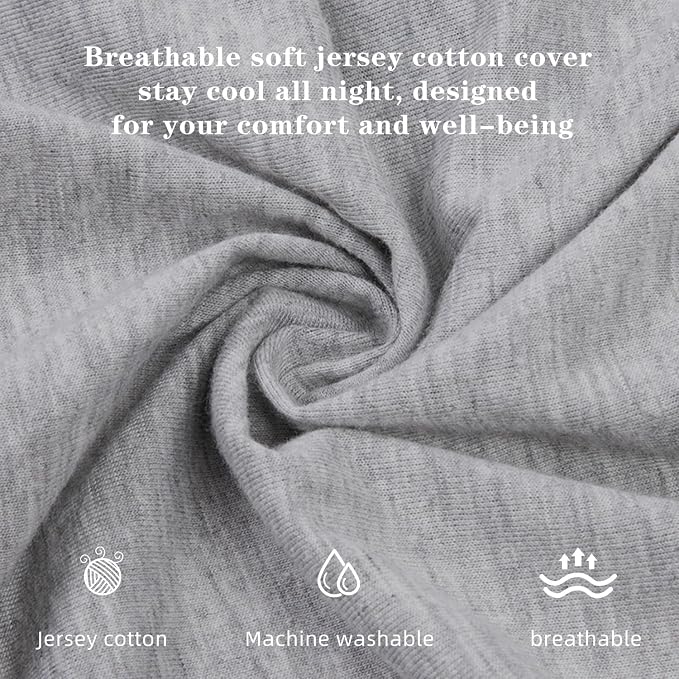 Chilling Home Pregnancy Pillow, J Shape Pregnancy Pillows for Sleeping, Body Pillow for Sleeping, Body Pillows for Adults, Maternity Pillow, with Jersry Removable Cover, Grey