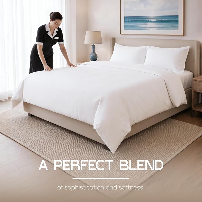 Bulk 10-Pack Hotels Full Duvet Cover Set for Resort & Guest House, White | Commercial Bedding Set with 10 Duvet Covers (80x90") and 20 Pillow Shams (20x26") with 2" Flange. Comforter Not Included.