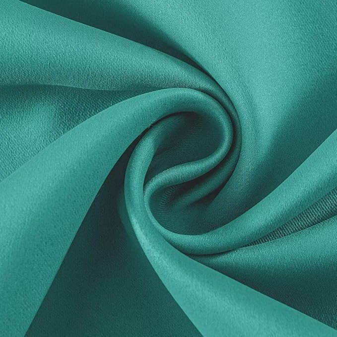 Joydeco Blackout Curtains 54 Inch Length 2 Panels Set, Thermal Insulated Long Curtains& Drapes 2 Burg, Room Darkening Grommet Drapes for Living Room Bedroom Window (W52 x L54 Inch, Peacock Blue)