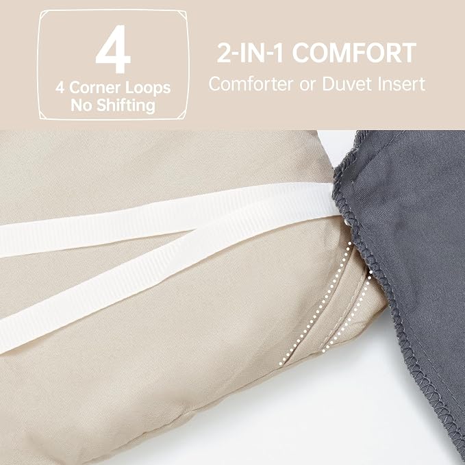 King Size Comforter Set, All Season Ultra Soft Down Alternative Bedding - 3 Piece Lightweight Bed Set Includes 1 Comforter (104"x90") and 2 Pillow Shams (20"x36"), Linen