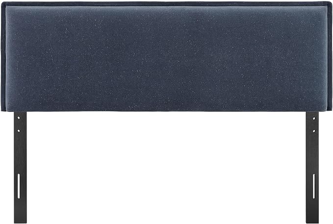 Modway Camille King Size Upholstered Linen Blend Headboard with Removable Slipcover – in Denim - Padded Pillow Style Headboard with Adjustable Mounting for King Beds