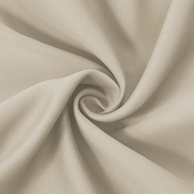 Light Beige Thermal Blackout Curtains/42 x 95 Inch/Set of 2 Panels Room Darkening Curtains for Bedroom