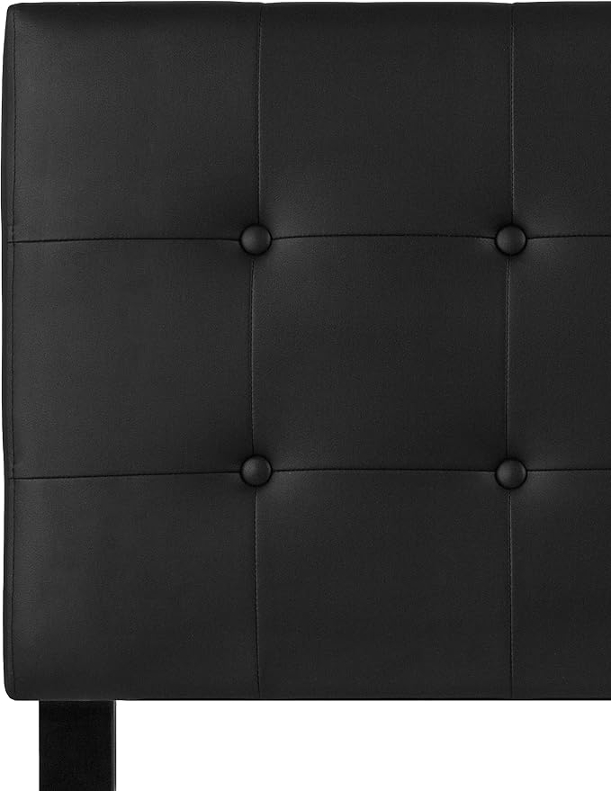 Flash Furniture Twin Tufted Vinyl Headboard, Black | Adjustable Height, Easy Install, Bedroom Decor