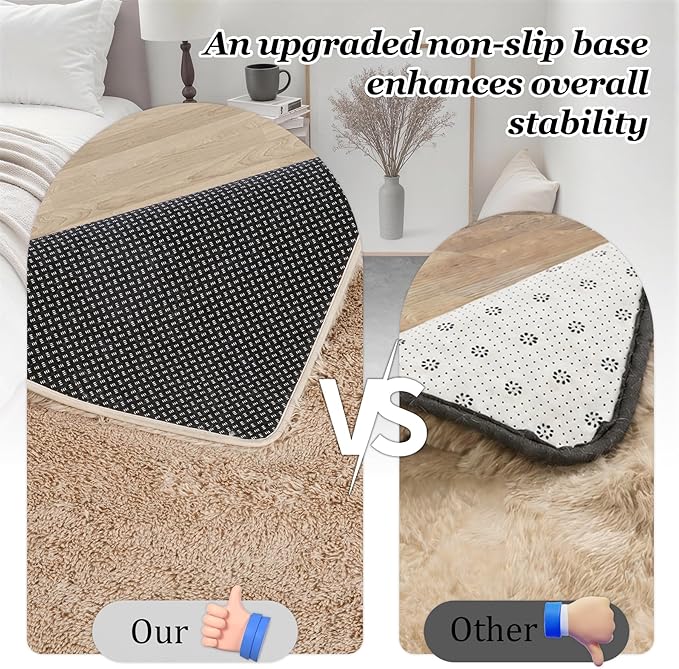 8x10 Area Rug Living Room Bedroom: Fluffy Plush Shag Carpet Beige | For Kids Room Playroom Nursery Home Decor,Ultra Soft,Non-Slip Non-Shedding,Fuzzy Plush,Large Indoor Floor Carpet,Easy Clean