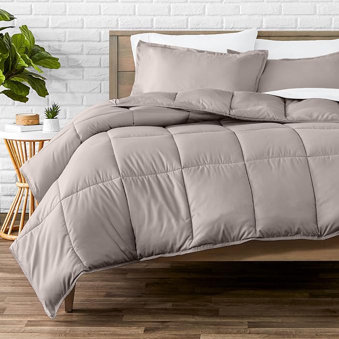 Bare Home Full Comforter Set - 1800 Ultra Soft (Full, Khaki) | All-Season, Breathable, Hypoallergenic, Premium 1800, Warm, Cozy