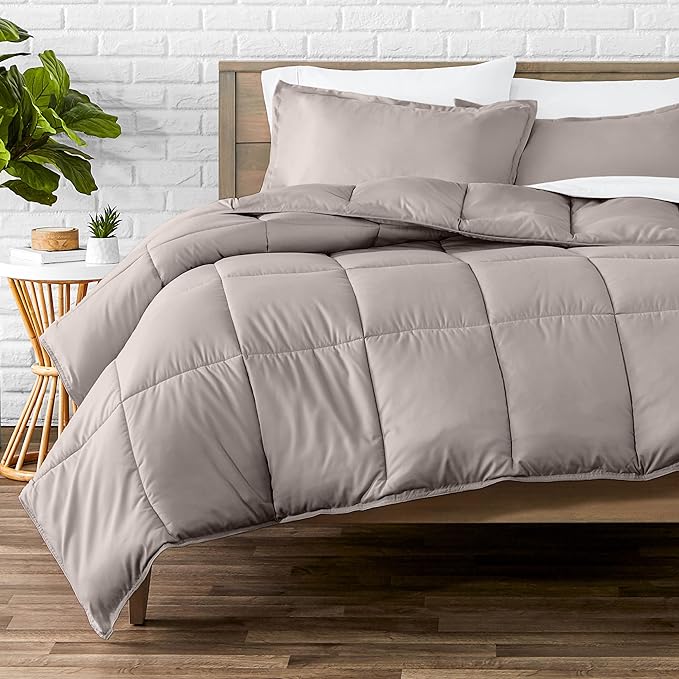 Bare Home Comforter Set - 1800 Ultra Soft (King/Cal King, Khaki) | All-Season, Breathable, Hypoallergenic, Premium 1800, Warm, Cozy