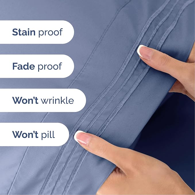 Queen Size 4 Piece Sheet Set - Ultra Soft & Cooling Sheets - Dusty Purple | Fits 8 Inch to 16 inch Mattress, Wrinkle Free & Fade Resistant with Deep Pockets, Breathable, Comfy Hotel Luxury Bedding