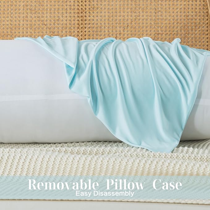 WhatsBedding Memory Foam Body Pillow with Cover, Long Bed Pillow for Adults | Zippered Removable Cooling Cover, Full Body Pillow for Adults, Long Pillow for Sleeping, Ideal for Hot Sleepers