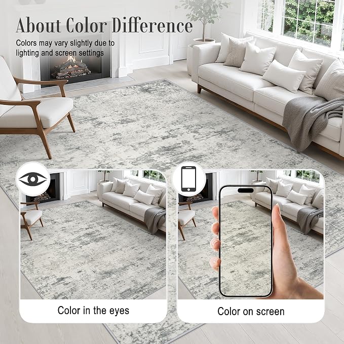 3x8 Washable Runner Rug：Modern Abstract Kitchen Soft Carpet Gray | For Hallway, Bedroom, Kitchen, Laundry, Bathroom,Door Mat,Modern Abstract,Machine washable,Non-Slip,Stain Resistant,Indoor