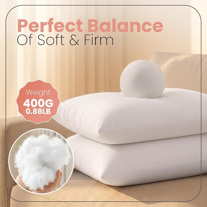 Utopia Bedding 12x20 Pillow Inserts, Set of 2, White – Indoor Decorative Throw Pillows for Bed, Sofa & Couch – Soft, Supportive & Fluffy Cushion Inserts (Pack of 3)