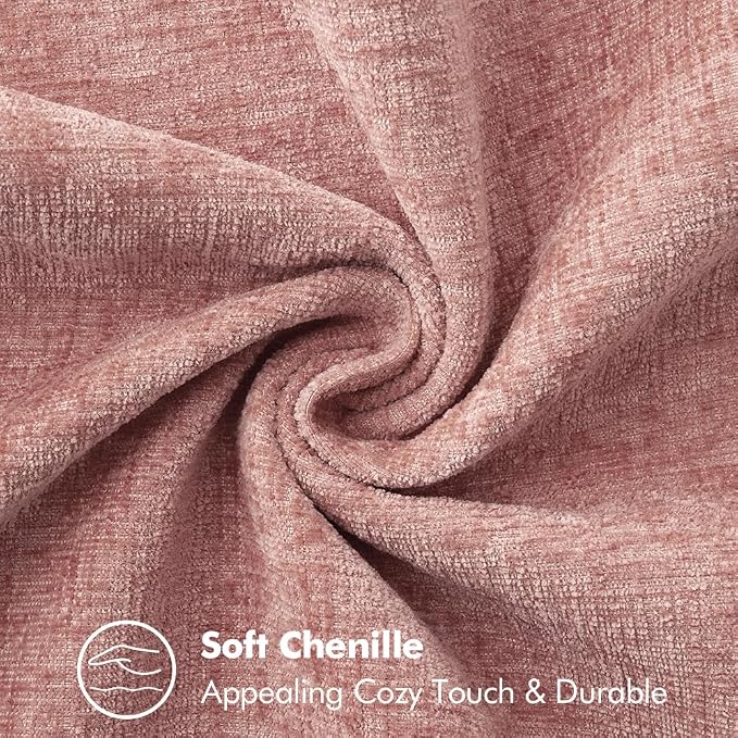 MIULEE Decorative Couch Throw Pillow Covers 20x20 Inch Blush Pink 2 Pack | Farmhouse Pillow Covers with Stitched Edge, Soft Chenille Cushion Cases, for Sofa Bed Living Room Home Decor