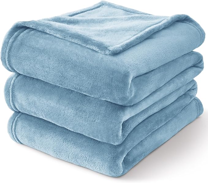 BEDELITE Fleece Blanket Soft Plush Throw for Couch Washed Blue 50"x60" | Ultra Soft Fleece, Plush Microfiber, Lightweight Warmth, All Season Comfort, Fade Resistant, Machine Washable, Couch Sofa Bed