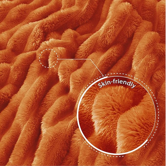 Exclusivo Mezcla Striped Queen Size Fleece Blanket for Bed, Couch, 90"x90" | Soft Breathable Cozy Bed Blankets, Lightweight Plush Fluffy Fuzzy Jacquard Decorative Blankets