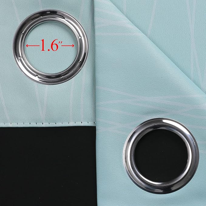 Aqua and Beige Ombre Blackout Curtains for Bedroom 36 Inch | Thermal Insulated Curtains for Basement/RV Camper,Room Darkening, Small Half Window Grommet Gradient Drapes,52Wx36L,2 Panels