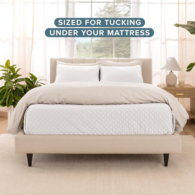Bare Home Coverlet Set - King Size - Lightweight Bed Decor - Comforter Alternative - All-Season Quilted Bedspread (King, White)