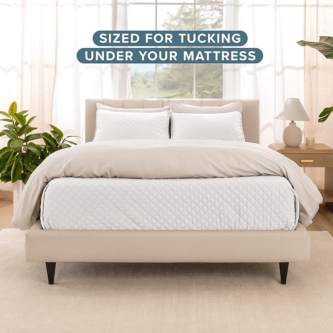 Bare Home Coverlet Set - Full/Queen - Lightweight Bed Decor - Comforter Alternative - All-Season Quilted Bedspread (Full/Queen, White)