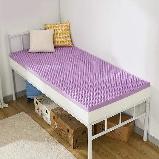 SINWEEK 1.5 Inch Egg Crate Memory Foam Mattress Topper Twin XL, Twin Extra Long Mattress Pads for College Dorm Room, Pressure Relieve CertiPUR-US Certified, 39x80 Inches