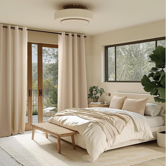 NICETOWN Beige Room Darkening Curtains 96 Inches Long 2 Panels for Living Room, Bedroom, Nursery Summer Thermal Insulated Blackout Drapes Grommet Noise Reducing Window Curtains, W40