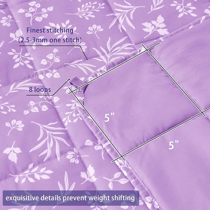 yescool Weighted Blanket for Adults (20 lbs, 48" x 72", Mauve) Cooling Heavy Blanket for Sleeping Perfect for 140-160 lbs, Twin Size Breathable Blanket with Premium Glass Bead, Machine Washable