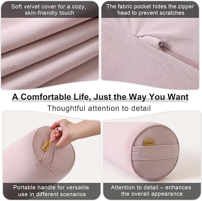Body Pillow for Adults,Long Round Pillow,Big Cylindrical Pillow,Large Full Bolster Pillows for Side Sleepers (Purple, 39.37"*7.87")