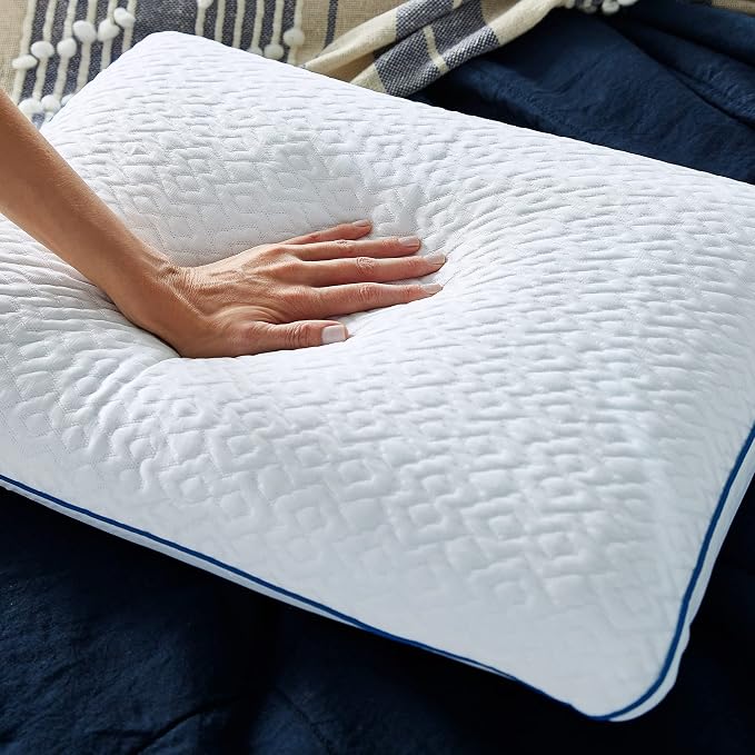 Sleep Innovations Forever Cool Gel Memory Foam Pillow, Standard (Pack of 2), White 2 Count