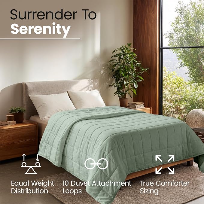 HomeSmart Weighted Blanket Queen Size 50 lb - The Heaviest Weighted Blanket | Deep Grounding Comfort, Oversized Ultra Soft Bedding, Evenly Distributed Weight, Machine Washable, Breathable Fabric