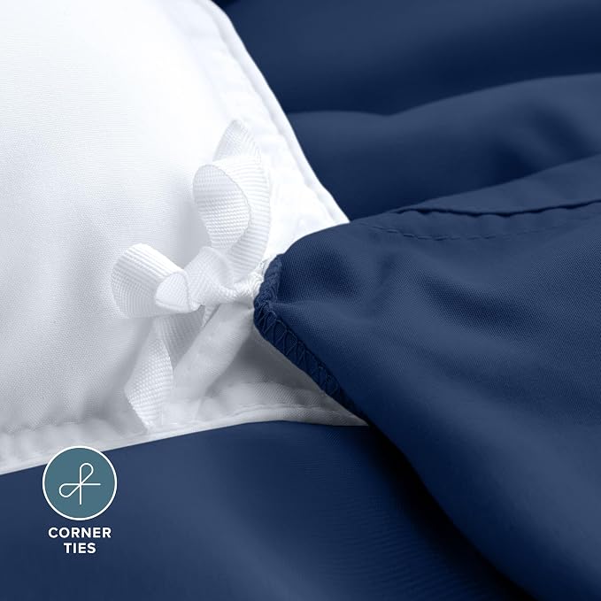 Bare Home Duvet Cover Set 1800 Ultra-Soft (Twin/Twin XL, Dark Blue) | Lightweight, Cooling, Breathable, Premium 1800 Ultra-Soft, All-Season