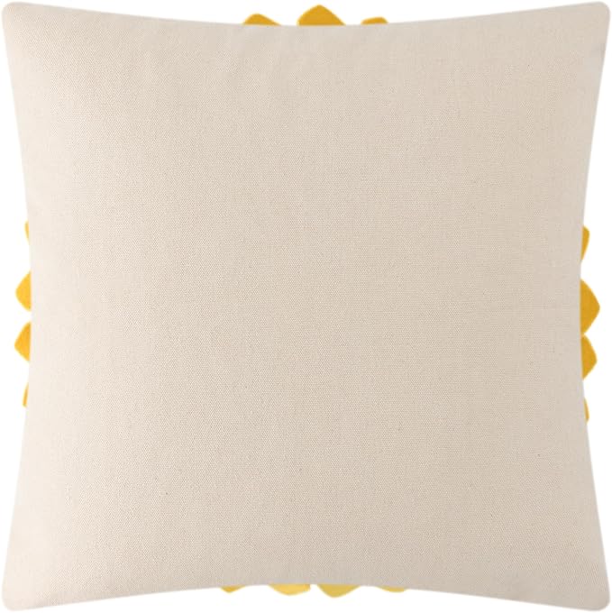 OiseauVoler Decorative 3D Sunflower Throw Pillow Covers 18x18 Inch Yellow | Handmade Pillowcases Cushion Covers for Bed Living Room Farmhouse Decor