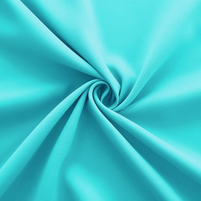 Turquoise Window Curtain Panels for Living Room Set 84 Inch Length 2 Pieces Grommet Drapes Insulated Light Blocking Room Darkening Double Blackout Thermal Curtains for Bedroom 52x84 Inches Long