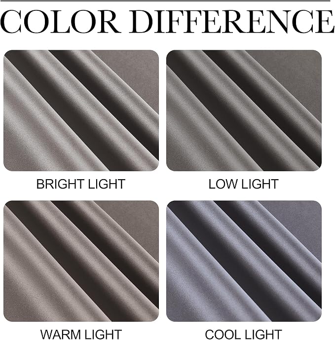 NICETOWN Chrome Gray Room Darkening Curtains for Cafe 42" x 63" 2 Panels | Blackout Satin Curtains for Small Windows Rod Pocket Privacy Drapes for Play Room, Light Blocking Noise Reducing Home Decor