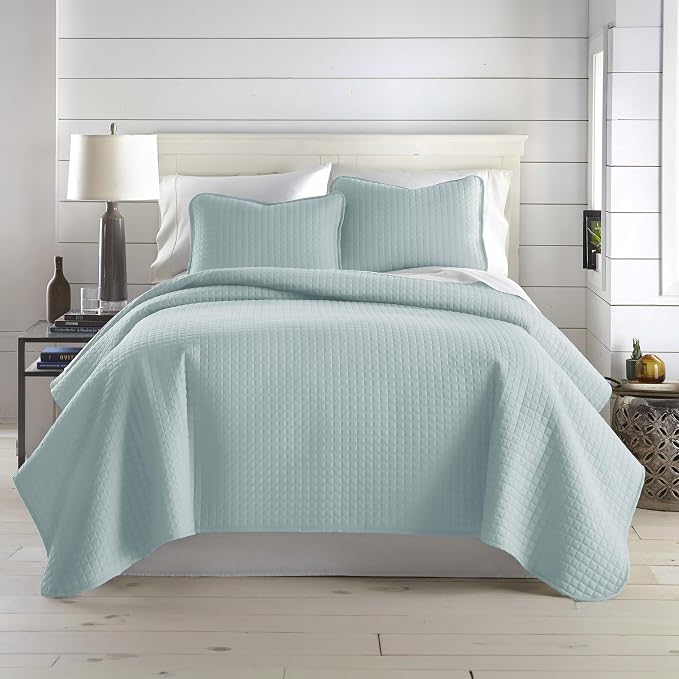 Southshore Fine Living, Inc. Bed Quilts Queen Size with 2 Pillow Shams, Full Bedding Set, Pet Hair Resistant Bedding, Quilt Coverlet Bedspreads Queen Size, Full Bedspread with 2 Pillow Shams, Sky Blue
