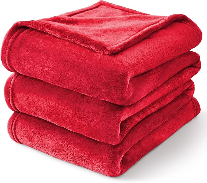 BEDELITE Fleece Blankets Queen Size Red Throw Blankets for Bed, Luxury Plush Cozy Fuzzy Blanket 90x90 inches, Super Soft Warm Lightweight Throw Blanket All Seasons Suitable | Ultra Soft Fleece, Plush Microfiber, Lightweight Warmth, All Season Comfort, ...