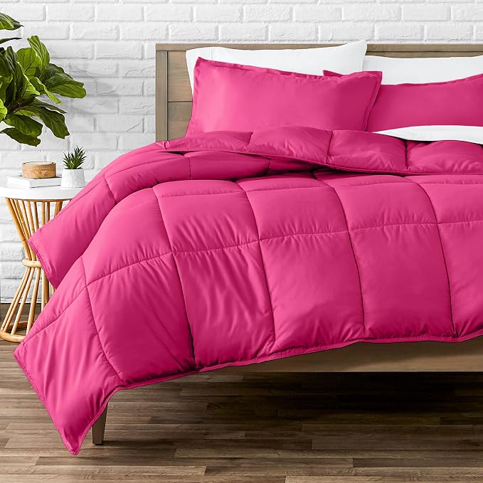 Bare Home Full Comforter Set - 1800 Ultra Soft (Full, Pink) | All-Season, Breathable, Hypoallergenic, Premium 1800, Warm, Cozy