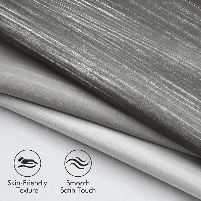MIULEE Grey and Greyish White Ombre Blackout Curtains 52Wx84L Set of 2 | Full Room Darkening,Thermal Insulated,84 Inch Long,Grommet Drapes for Bedroom/Living Room,Modern Window Treatments