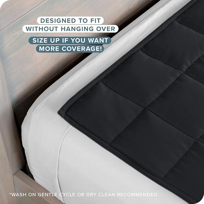 Bare Home Cotton Weighted Blanket (Black, 40"x60" 10lbs) | Twin or Full Size, All-Natural 100% Cotton, Premium Heavy Blanket Nontoxic Glass Beads