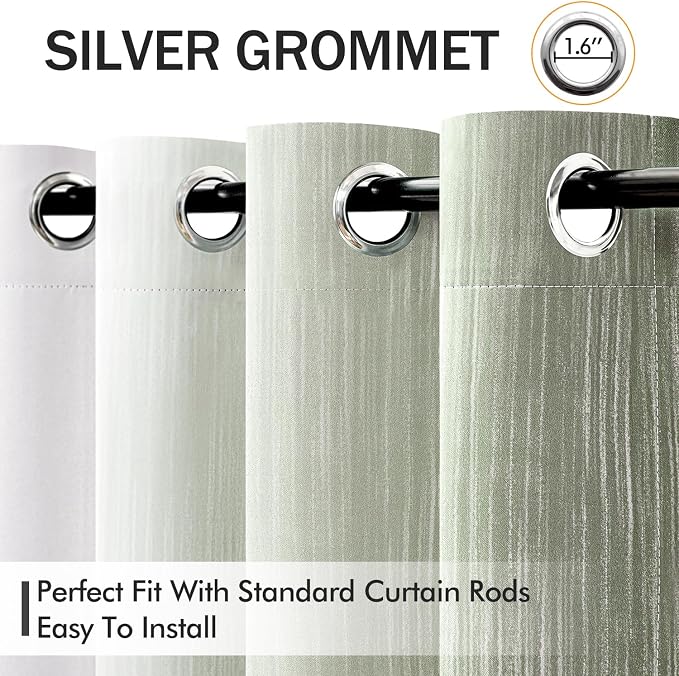 MIULEE Sage Green and Greyish White Ombre Blackout Curtains 52Wx84L | Full Room Darkening,Thermal Insulated,84 Inch Long,Grommet Drapes for Bedroom/Living Room,Modern Window Treatments,Set of 2