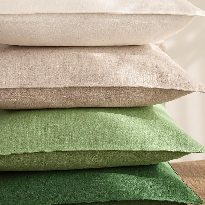 Foindtower Decorative Linen Lumbar Throw Pillow Covers 12x20 Lime Green | Pack of 2 Boho Farmhouse Pillowcase,Accent Neutral Solid Cushion Covers,Morden Home Decor for Couch Sofa Bedroom Living Room