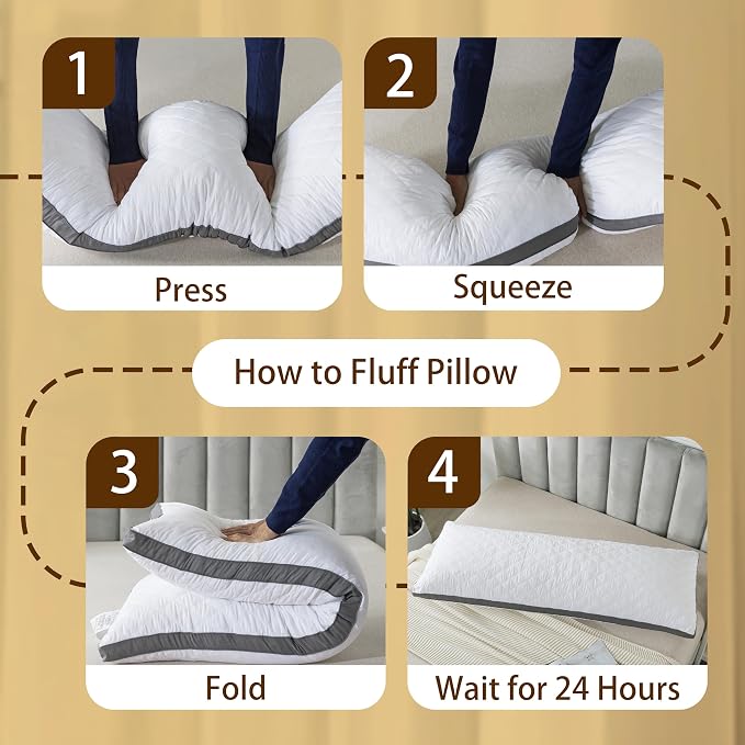 WhatsBedding Memory Foam Body Pillow with Cover, Long Bed Pillow for Adults | Breathable Removable Pillowcase, Skin-friendly, Medium-firm for Side Sleepers, Large Size Fits All
