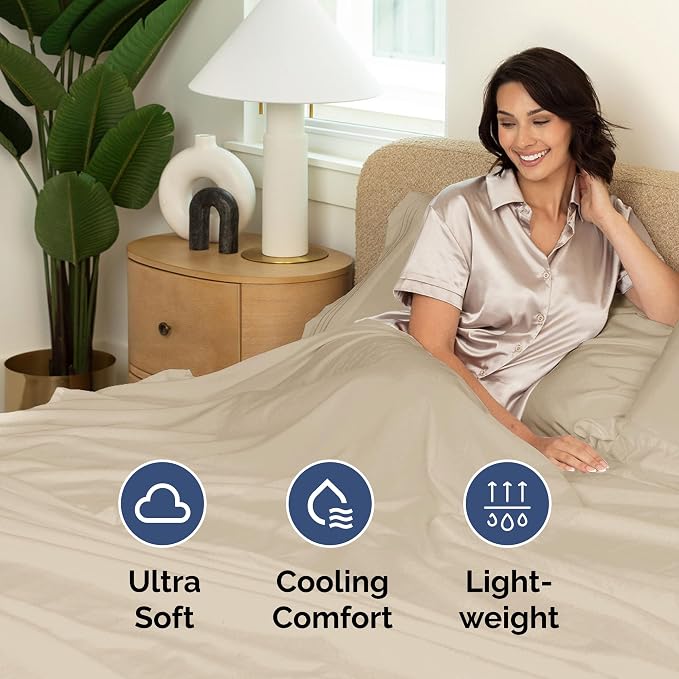King Flat Sheet - Single Top Flat Sheet Only - Breathable & Cooling - Wheat | Hotel Luxury Top Flat Sheet Only, Ultra-Soft, Breathable & Cooling, Fade & Wrinkle Free, Easy-Care, Stain & Shrink Resistant