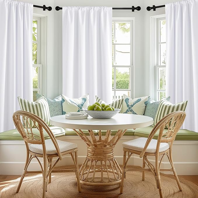 NICETOWN 100% Blackout RV Curtains for Camper Windows, Kitchen, Home Decoration Snow White Blackout Curtains & Drapes for Small Window (29" Wide by 20" Long, 1 Pair)