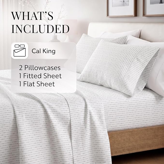 Linen Market 4 Piece California King Bedding Sheet Set (Light Gray) - Sleep Better Than Ever with These Ultra-Soft Cooling Bed Sheets for Your California King Size Bed - Deep Pocket Fits 16" Mattress