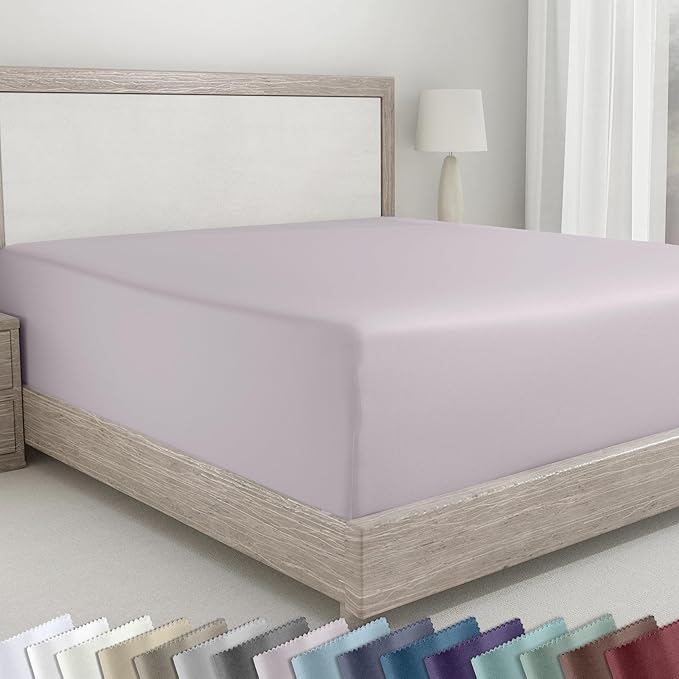 California Design Den Soft 100% Cotton Sateen Queen Size Fitted Sheet, Grey | 400 Thread Count Backed by Good Housekeeping Seal, 16" Deep Pocket, All-Around Elastic, No-Pop Fit, Durable, OEKO-TEX