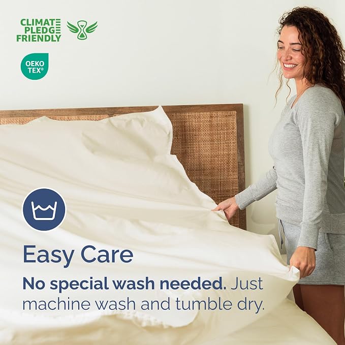 Full Flat Sheet - Single Top Flat Sheet Only - Soft & Cooling - Off White | Hotel Luxury Top Flat Sheet Only, Ultra-Soft, Breathable & Cooling, Fade & Wrinkle Free, Easy-Care, Stain & Shrink Resistant